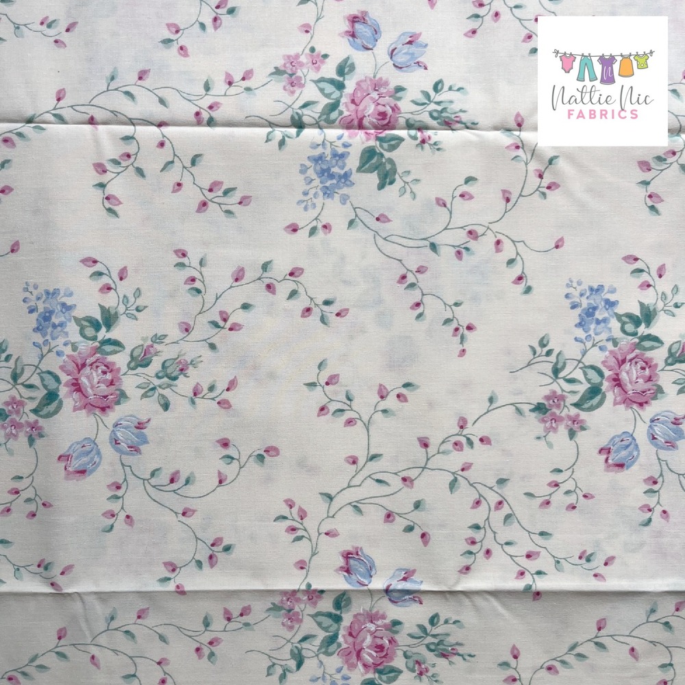 Vintage Full (double) Sheet Set, JcPenneys, Brand New cream with pink floral - Picture 5 of 7